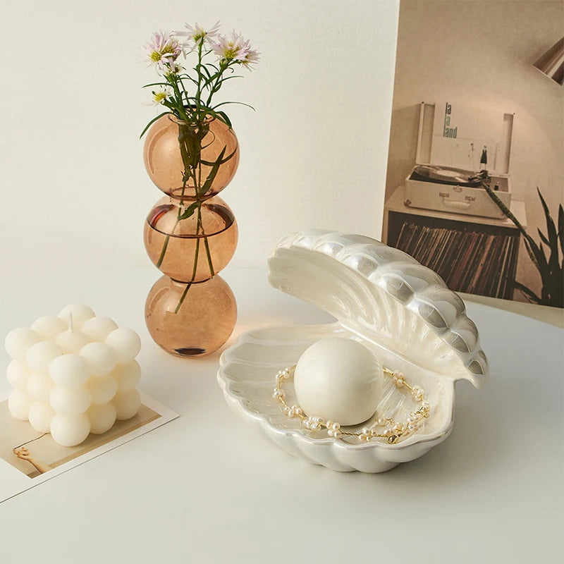 Ceramic Pearl Oyster Lamp